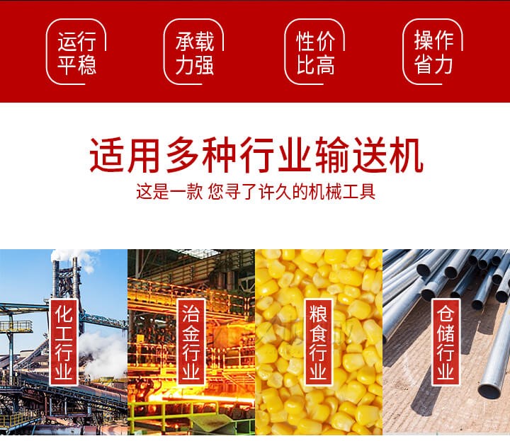 Z型輸送機優勢適用多種行業例如：化工行業，冶金行業，糧食行業，倉儲行業。